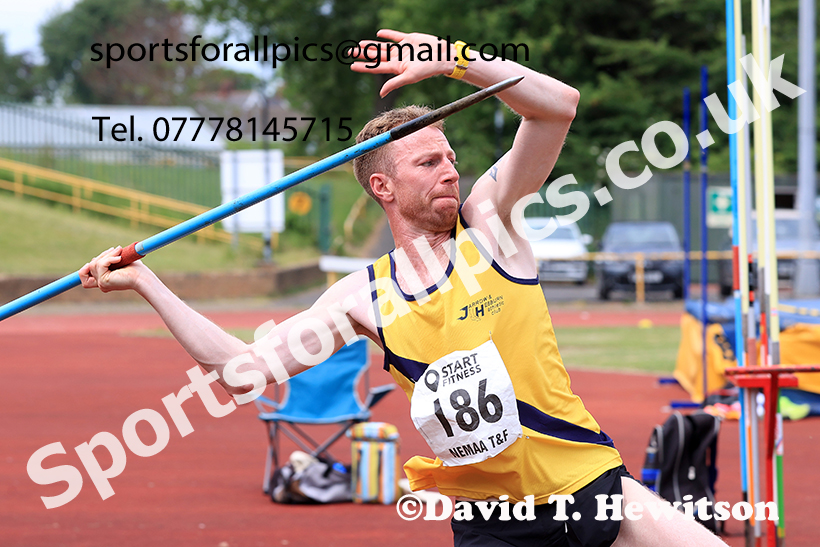 Mens javelin, 2025 NEMAA Track and Field, Monkton. Photo: David T. Hewitson/Sports for All Pics